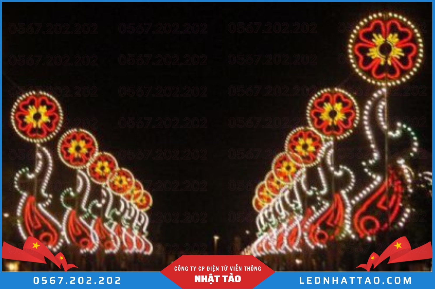 Mẫu đèn LED trang trí đường phố dịp Tết, Giáng Sinh